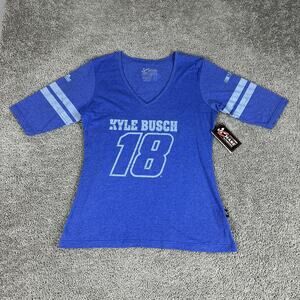 Kyle Busch Shirt Womens XL Blue NASCAR Joe Gibbs Racing 18 M&M Chase Authentics